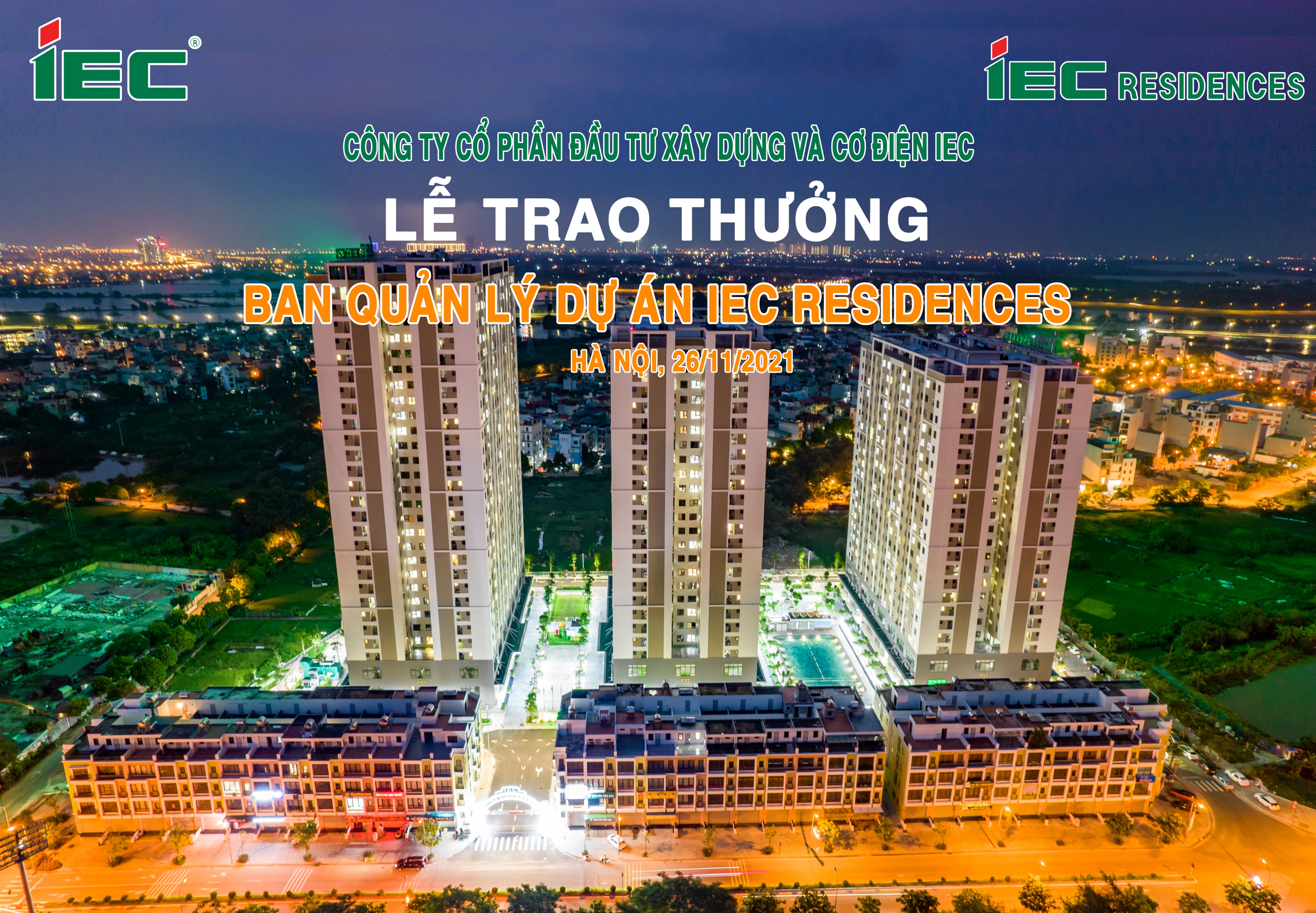 LỄ TRAO THƯỞNG CHO BAN QUẢN LÝ DỰ ÁN KHU NHÀ Ở XÃ HỘI IEC